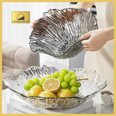 Đĩa Đựng Hoa Quả Nhựa Cao Cấp Hanmala Decor - Thiết Kế Uốn Lượn Sang Trọng, An Toàn Thực Phẩm, Giá 44.799₫