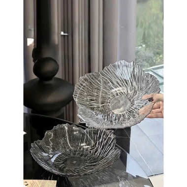 Đĩa đựng hoa quả pha lê trong suốt, khay nhựa sang trọng, chống vỡ - Bày bánh kẹo Tết, chỉ 60.000₫