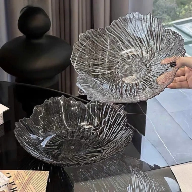 Đĩa đựng hoa quả pha lê trong suốt, khay nhựa sang trọng, chống vỡ - Bày bánh kẹo Tết, chỉ 60.000₫