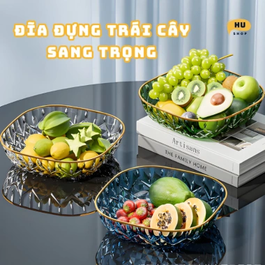 Đĩa Đựng Trái Cây Cao Cấp, Khay Bánh Kẹo Trang Trí Phòng Khách Sang Trọng Hushop - Giá 55k