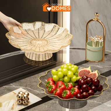 Đĩa Đựng Trái Cây DOMES – Khay Bày Hoa Quả Đế Cao Phong Cách Bắc Âu 45.000₫