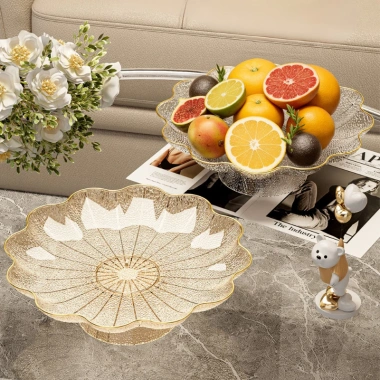 Đĩa Đựng Trái Cây DOMES – Khay Bày Hoa Quả Đế Cao Phong Cách Bắc Âu 45.000₫