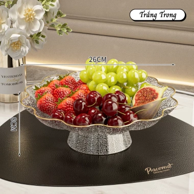 Đĩa Đựng Trái Cây DOMES – Khay Bày Hoa Quả Đế Cao Phong Cách Bắc Âu 45.000₫