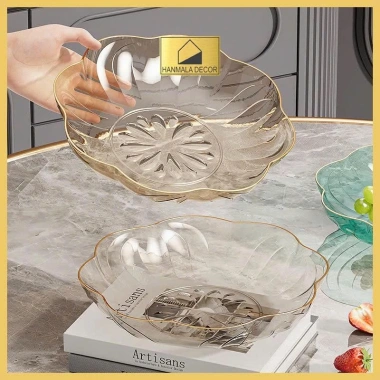 Đĩa Đựng Trái Cây Nhựa 20-23cm Vàng/Bạc - Đĩa Hoa Quả Hanmala Decor, Trang Trí Tiệc 39.000₫