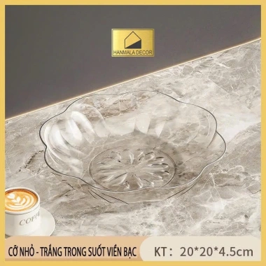 Đĩa Đựng Trái Cây Nhựa 20-23cm Vàng/Bạc - Đĩa Hoa Quả Hanmala Decor, Trang Trí Tiệc 39.000₫