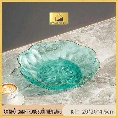 Đĩa Đựng Trái Cây Nhựa 20-23cm Vàng/Bạc - Đĩa Hoa Quả Hanmala Decor, Trang Trí Tiệc 39.000₫