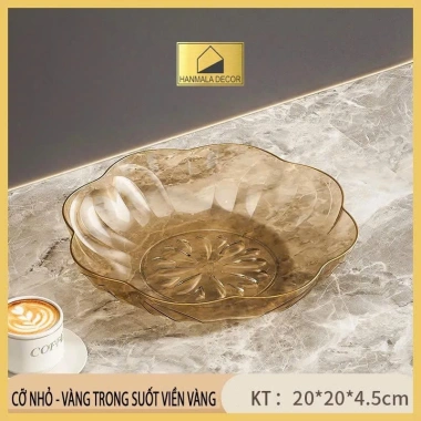 Đĩa Đựng Trái Cây Nhựa 20-23cm Vàng/Bạc - Đĩa Hoa Quả Hanmala Decor, Trang Trí Tiệc 39.000₫