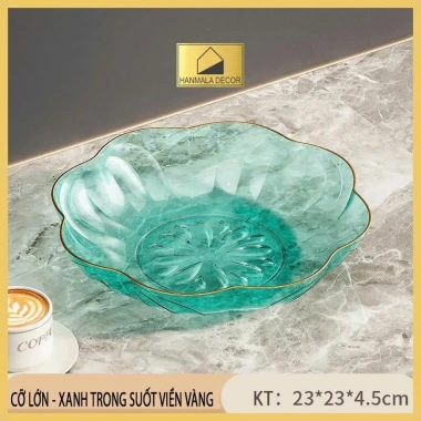 Đĩa Đựng Trái Cây Nhựa 20-23cm Vàng/Bạc - Đĩa Hoa Quả Hanmala Decor, Trang Trí Tiệc 39.000₫
