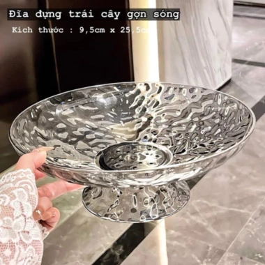 Đĩa đựng trái cây trong suốt kèm nắp đậy, khay hoa quả Tết, có khe thoát nước 9