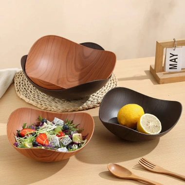 Đĩa Đựng Trái Cây Vân Gỗ Bibabibo - Trang Trí Phòng Khách Sang Trọng, Giá 55k 5
