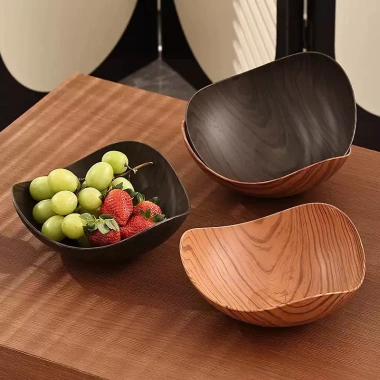 Đĩa Đựng Trái Cây Vân Gỗ Bibabibo - Trang Trí Phòng Khách Sang Trọng, Giá 55k 7