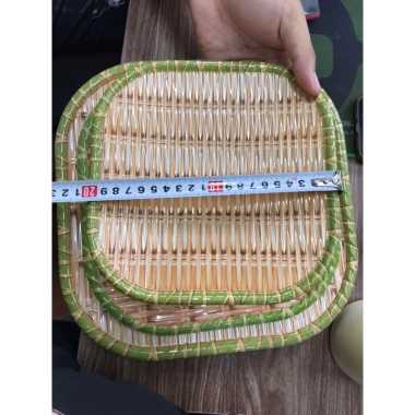 Đĩa giả mây tre đan nhựa cao cấp, có chân đế đựng hoa quả - Giá chỉ 25.000₫ 4