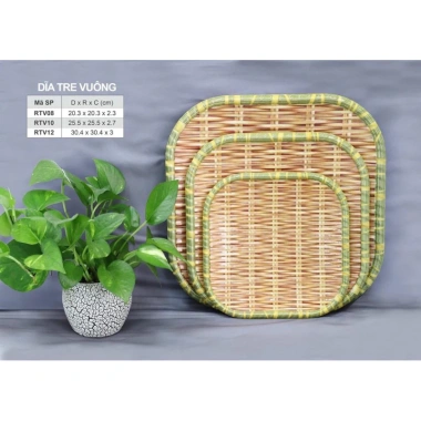 Dĩa giả tre vuông Vinh Cơ - Đa năng cho quán ăn, đựng bún đậu, cá viên, trái cây, giảm giá 38.000₫ Dĩa giả tre vuông Vinh Cơ - Đa năng cho quán ăn, đựng bún đậu, cá viên, trái cây, giảm giá 38.000₫