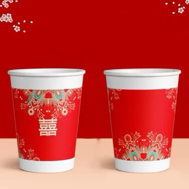 Đĩa giấy dùng một lần đỏ sang trọng cho tiệc cưới, lễ đính hôn, trái cây khô & kẹo - giảm giá 35k 9