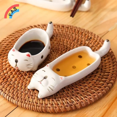 Đĩa gốm sứ mini hình mèo, tay cầm, dùng cho pesto, mù tạt, sốt cà chua - phù hợp nhà hàng gia đình 7 Đĩa gốm sứ mini hình mèo, tay cầm, dùng cho pesto, mù tạt, sốt cà chua - phù hợp nhà hàng gia đình 7