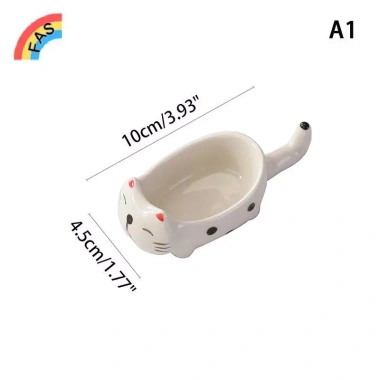 Đĩa gốm sứ mini hình mèo, tay cầm, dùng cho pesto, mù tạt, sốt cà chua - phù hợp nhà hàng gia đình 10 Đĩa gốm sứ mini hình mèo, tay cầm, dùng cho pesto, mù tạt, sốt cà chua - phù hợp nhà hàng gia đình 10