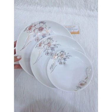Đĩa Hàn Hoa 07 Minh Châu - Dĩa Sứ Trắng Dày Dặn Cao Cấp Mta-Mart2 Giá 35.000 VND