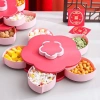 Đĩa hạt dưa Châu Âu, hộp kẹo lưới xoay cánh hoa – trang trí phòng khách năm mới 164k 4