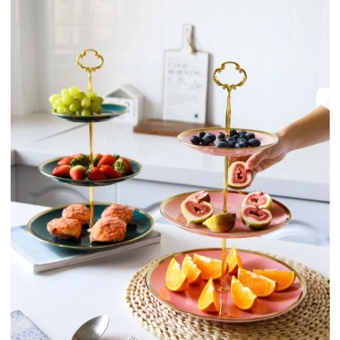 Đĩa hoa quả 3 tầng đủ màu - Đựng bánh kẹo Tết, Giá chỉ 249.000₫ 5