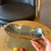 Đĩa inox 18/10 Oyatton khay chữ nhật có quai với thiết kế sang trọng, đựng hoa quả bánh kem cho bàn cao cấp 3