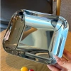 Đĩa inox 18/10 Oyatton khay chữ nhật có quai với thiết kế sang trọng, đựng hoa quả bánh kem cho bàn cao cấp 7