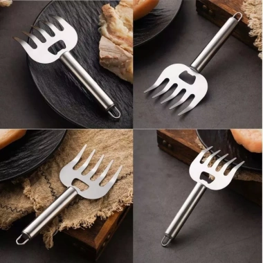 Dĩa Inox 3in1 Cao Cấp 304 - Gắp Nóng, Xé Gà, Bật Nắp Bia, Chống Gỉ, An Toàn - Giá 28.796₫