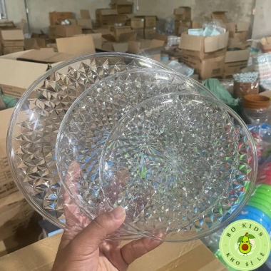 Đĩa Kim Cương Hokori nhựa Việt Nhật trong suốt 3 size Đựng bánh kẹo, hoa quả, giá ưu đãi 13.872