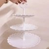 Đĩa nhựa 3 tầng trụ trắng - Đựng bánh kẹo, hoa quả - Giá 55.000₫, đẹp, tiện lợi