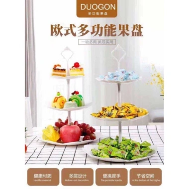 Đĩa nhựa 3 tầng trụ trắng - Đựng bánh kẹo, hoa quả - Giá 55.000₫, đẹp, tiện lợi 2