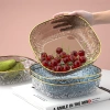 Đĩa Nhựa Acrylic Trong Suốt Viền Vàng Cao Cấp – Đựng Hoa Quả, Bánh Kẹo Trang Trí, Giá 39.900₫