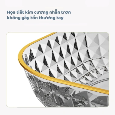 Đĩa Nhựa Acrylic Trong Suốt Viền Vàng Cao Cấp – Đựng Hoa Quả, Bánh Kẹo Trang Trí, Giá 39.900₫ 6