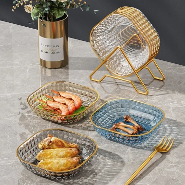 Đĩa Nhựa Acrylic Trong Suốt Viền Vàng Cao Cấp – Đựng Hoa Quả, Bánh Kẹo Trang Trí, Giá 39.900₫ 8