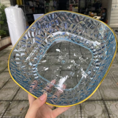 Đĩa Nhựa Acrylic Trong Suốt Viền Vàng Cao Cấp – Đựng Hoa Quả, Bánh Kẹo Trang Trí, Giá 39.900₫ 10