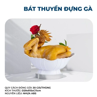 Đĩa Nhựa Bát Thuyền Đựng Gà Cúng Nguyên Con - Khay Đồ Ăn Vặt, Đựng Hoa Quả Lễ Tết, Giá 22.500đ