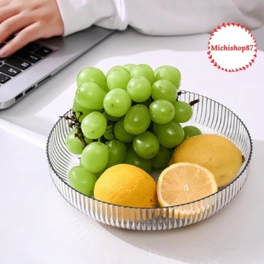 Đĩa nhựa cao cấp 30cm Hokori sang trọng - Đĩa nhựa tròn tăm dày đẹp, giả pha lê cho trái cây, giảm giá 44.999 VND