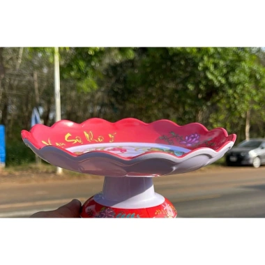 Đĩa nhựa chưng trái cây thờ cúng + Bộ 3 ly 5 ly Melanin đa size, chỉ 21.000₫