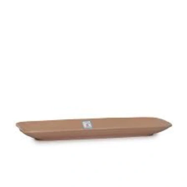 Đĩa nhựa dài chữ nhật 38cm melamine Fataco dày, màu nhám ngói, an toàn khi dùng