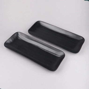 Đĩa Nhựa Dài Chữ Nhật DCN 38-39 Đen Nhám – Melamine Fataco Dày Dặn, Mẫu Đẹp Cao Cấp, Giá chỉ 52.000 - Mta-Mart2
