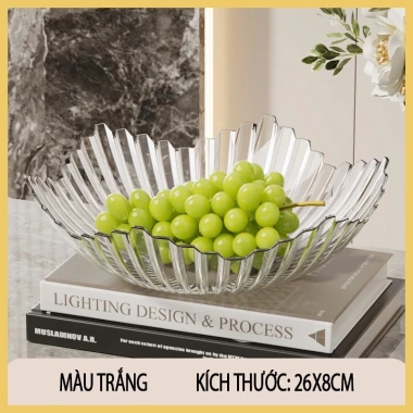 Đĩa nhựa đựng trái cây 26cm Hanmala Decor - cao cấp, đa màu, decor bàn ăn, bàn trà, giá 75.600đ