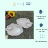 Dĩa Nhựa Fataco Hình Lá Ngăn Chấm Melamine Đen Dày Dặn, Màu Trắng - Giá 27.000 VNĐ 5