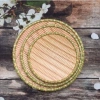 Đĩa nhựa giả mây tre đan phíp mẹt tròn cao cấp, size đủ, có chân đế, giảm giá 50.000₫ 3