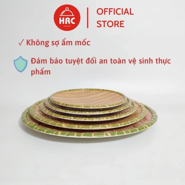 Đĩa nhựa giả mây tre đan phíp mẹt tròn cao cấp, size đủ, có chân đế, giảm giá 50.000₫ 6