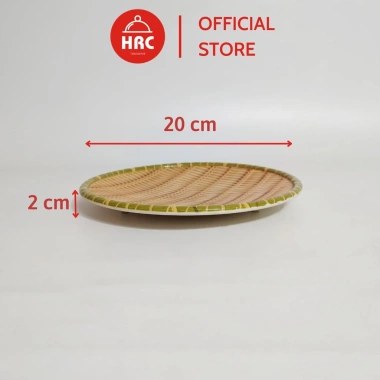 Đĩa nhựa giả mây tre đan phíp mẹt tròn cao cấp, size đủ, có chân đế, giảm giá 50.000₫ 9
