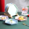Đĩa nhựa lúa mạch hình lục giác 12.5cm - Đựng bánh kẹo, trái cây, trang trí tiệc, 9.900₫