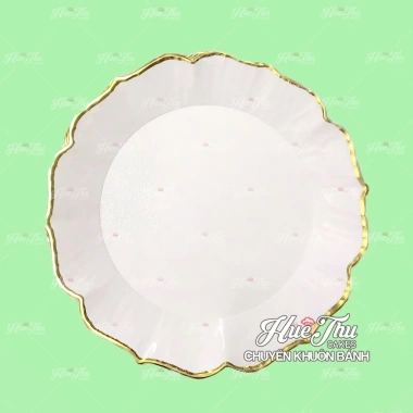 Đĩa nhựa mạ vàng bạc trắng 33cm - Đựng trái cây, rau câu, xôi, decor bàn tiệc, mâm cúng, giảm còn 49.000 VND