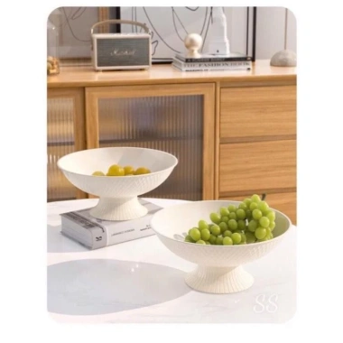 Đĩa nhựa mâm bồng pha lê giả đựng trái cây, đế hứng nước, khay kẹo hoa quả sang trọng phòng khách 6
