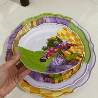 Dĩa nhựa melamine HD cô tiên, dĩa phíp, dĩa hoa quả đựng trái cây - 23.000đ 2
