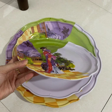 Dĩa nhựa melamine HD cô tiên, dĩa phíp, dĩa hoa quả đựng trái cây - 23.000đ 6