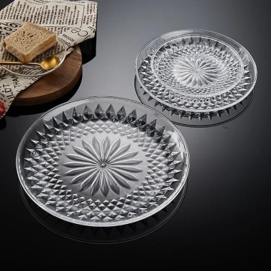 Đĩa nhựa nguyên sinh họa tiết kim cương sang trọng - Đựng bánh kẹo, hoa quả, đồ ăn vặt, decor, 15.600₫