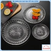 Đĩa nhựa nguyên sinh trong suốt Hokori - Đĩa đựng bánh kẹo, hoa quả, đồ ăn vặt, họa tiết kim cương sang trọng